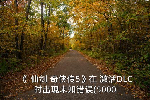 《 仙剑 奇侠传5》在 激活DLC时出现未知错误(5000