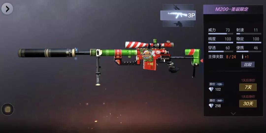 穿越火线圣诞限定武器_穿越火线永久武器大全_圣诞灵狐M200限定