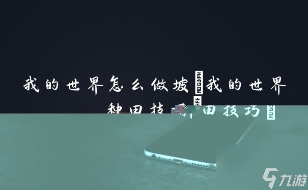 我的世界怎么做坡 我的世界种田技巧