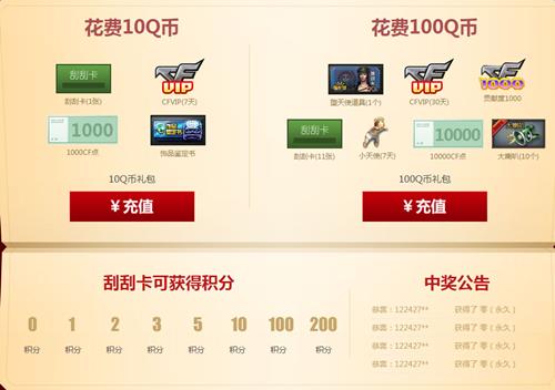 cf10月刮刮卡活动_cf2016年10月刮刮卡活动网址