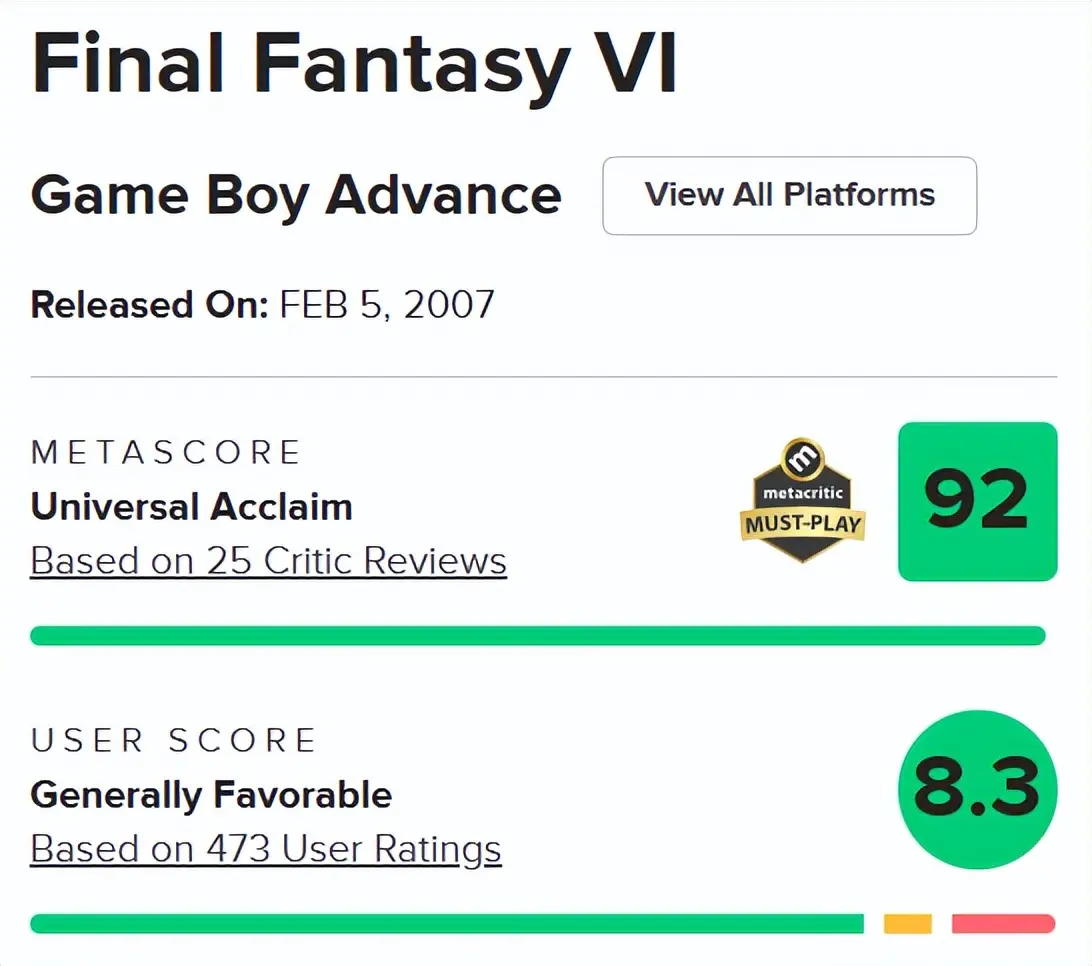 最终幻想系列评分最高的游戏_最终幻想系列哪个好玩_最终幻想系列历代作品排名