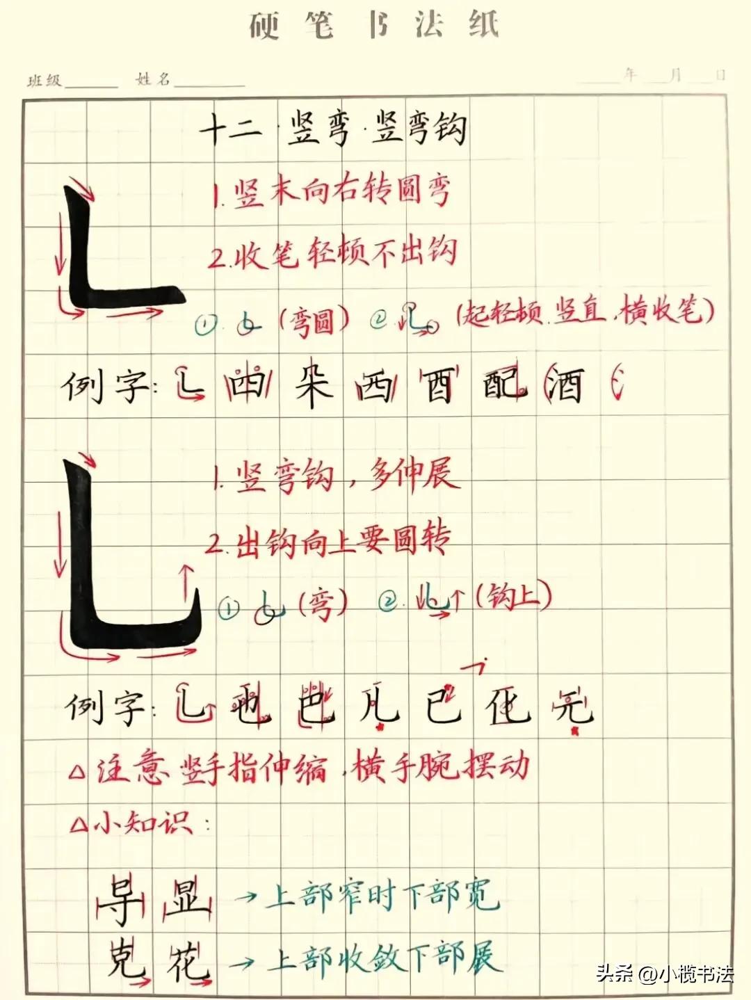 硬核干货！硬笔笔画极简教程，新手照着练就能出效果