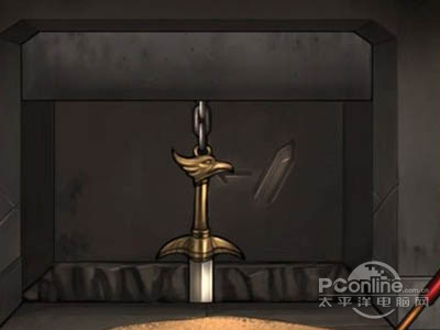 输入密码后，将摇杆插入摇动摇杆得到一把剑