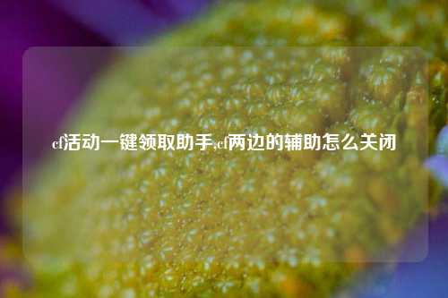 cf活动一键领取助手,cf两边的辅助怎么关闭