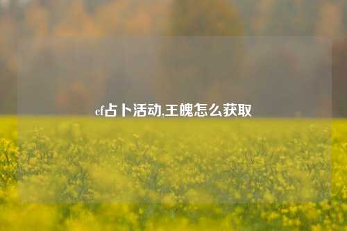 cf占卜活动,王魄怎么获取