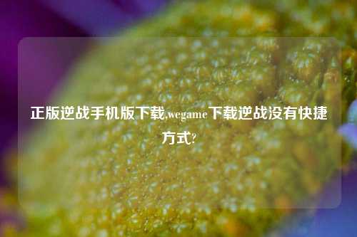 正版逆战手机版下载,wegame下载逆战没有快捷方式?