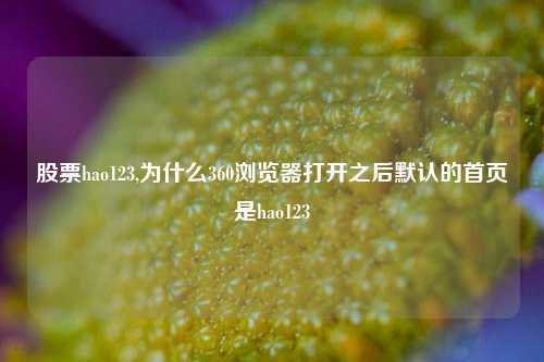 股票hao123,为什么360浏览器打开之后默认的首页是hao123