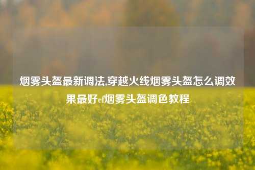 烟雾头盔最新调法,穿越火线烟雾头盔怎么调效果最好cf烟雾头盔调色教程