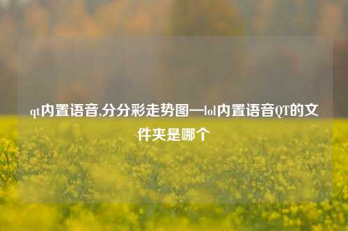 qt内置语音,分分彩走势图—lol内置语音QT的文件夹是哪个