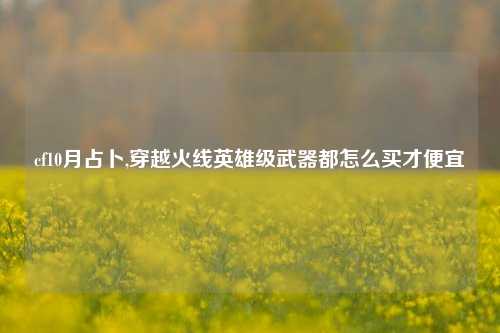 cf10月占卜,穿越火线英雄级武器都怎么买才便宜