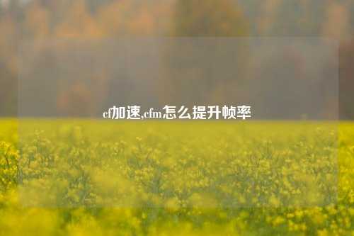 cf加速,cfm怎么提升帧率