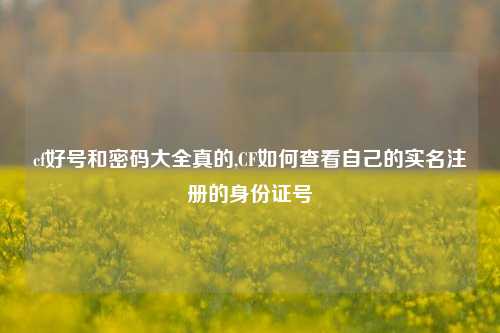 cf好号和密码大全真的,CF如何查看自己的实名注册的身份证号