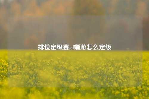 排位定级赛,cf端游怎么定级