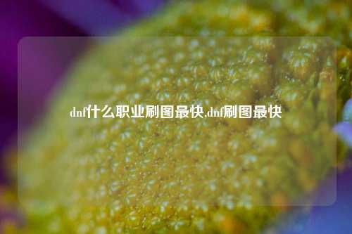 dnf什么职业刷图最快,dnf刷图最快