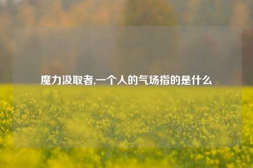 魔力汲取者,一个人的气场指的是什么