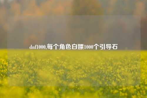 dnf1000,每个角色白嫖1000个引导石