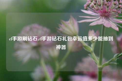 cf手游刷钻石,cf手游钻石礼包幸运值多少能抽到神器