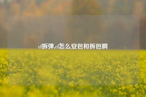 cf拆弹,cf怎么安包和拆包啊