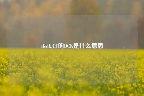 cfcdk,CF的DCK是什么意思