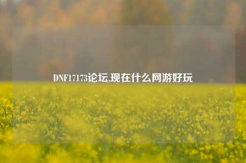 DNF17173论坛,现在什么网游好玩