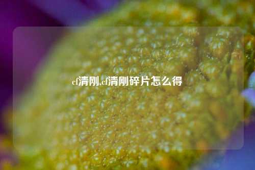 cf清刚,cf清刚碎片怎么得