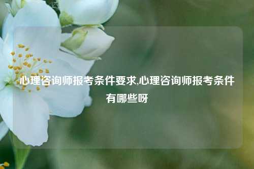 心理咨询师报考条件要求,心理咨询师报考条件有哪些呀