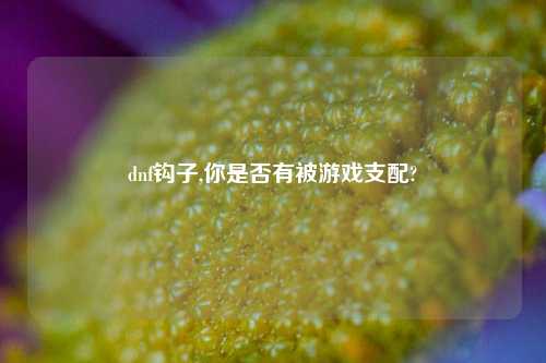 dnf钩子,你是否有被游戏支配?