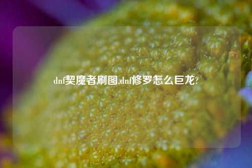 dnf契魔者刷图,dnf修罗怎么巨龙?