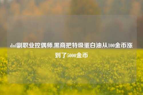 dnf副职业控偶师,黑商把特级蛋白油从100金币涨到了5000金币