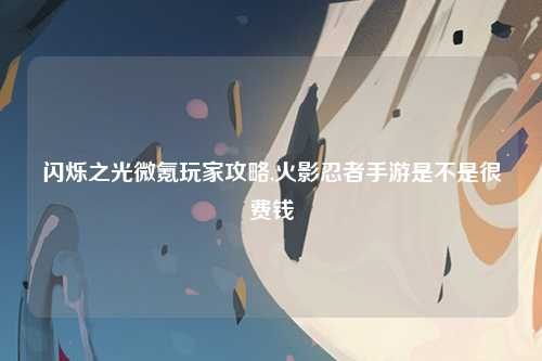 闪烁之光微氪玩家攻略,火影忍者手游是不是很费钱