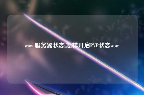 wow 服务器状态,怎样开启PVP状态wow