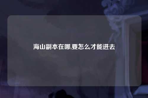 海山副本在哪,要怎么才能进去