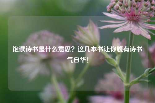 饱读诗书是什么意思？这几本书让你腹有诗书气自华！