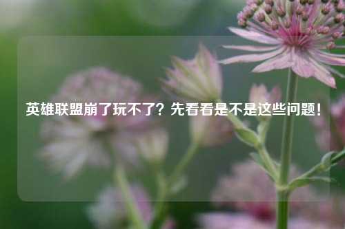 英雄联盟崩了玩不了？先看看是不是这些问题！