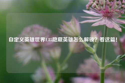自定义英雄世界1.85隐藏英雄怎么解锁？看这篇！