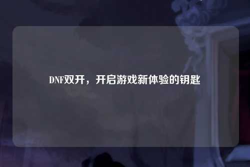 DNF双开，开启游戏新体验的钥匙