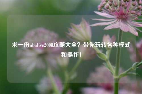 求一份nbalive2008攻略大全？带你玩转各种模式和操作！