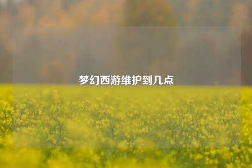 梦幻西游维护到几点